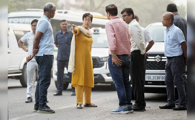 Delhi Chief Minister Atishi and her ministers were out this morning to inspect roads