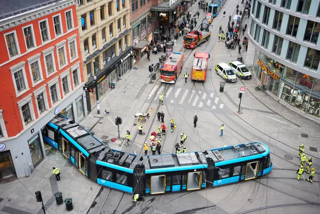 Tram Crashes Into Storefront in Central Oslo, Injuring Four
