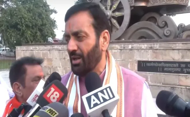 Haryana Chief Minister Nayab Singh Saini speaks to reporters on counting day