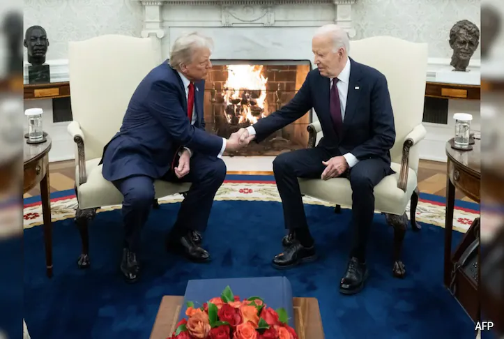 Biden appeared to look down while Trump leaned forward and looked him in the eyes